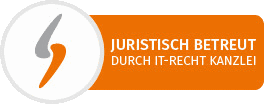 Juristisch betreut durch IT-Recht-Kanzlei - Impressum